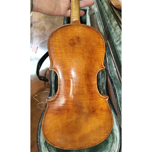 336 - An interesting 18th century full size violin labelled inside: Carlo Antonio Testore Figlio Maggiano ... 