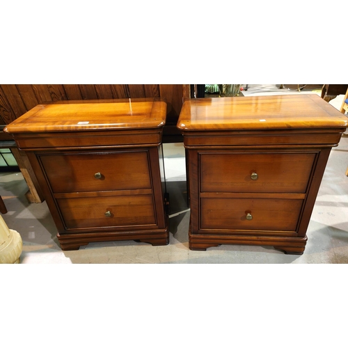 903 - A pair of 2 height period style bedside tables in cherrywood