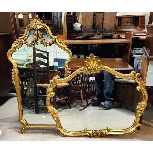 915 - Two reproduction Venetian style wall mirrors in ornate gilt frames