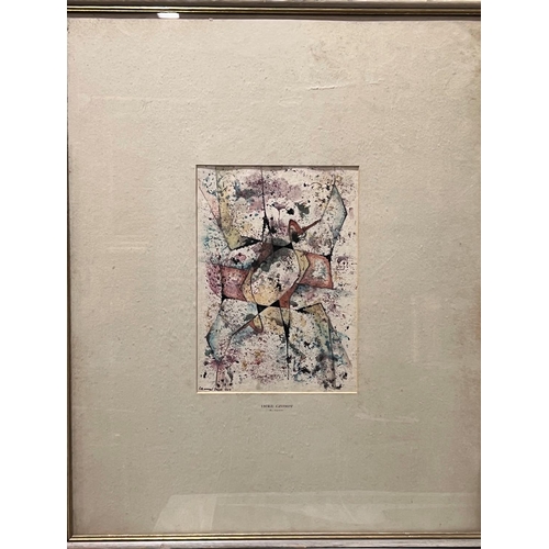 885 - Imre Czumpf:  watercolour, abstract composition, signed and numbered 964, 28 x 19cm, framed