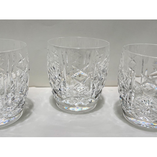 486 - Five Waterford Glengarriff pattern whisky tumblers of rounded form, height 8.5cm, diameter 8cm