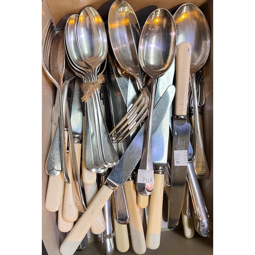 716A - A quantity of assorted silver plated cutlery