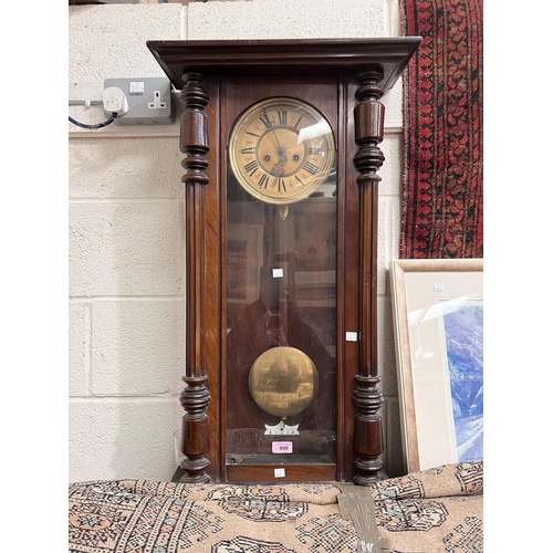 899 - A 19th century Venna striking spring driven wall clock (no pediment)