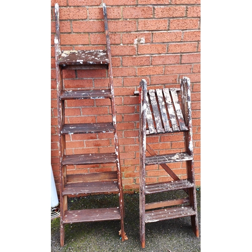 932 - Two vintage A-Frame decorators ladders (for display purposes only)