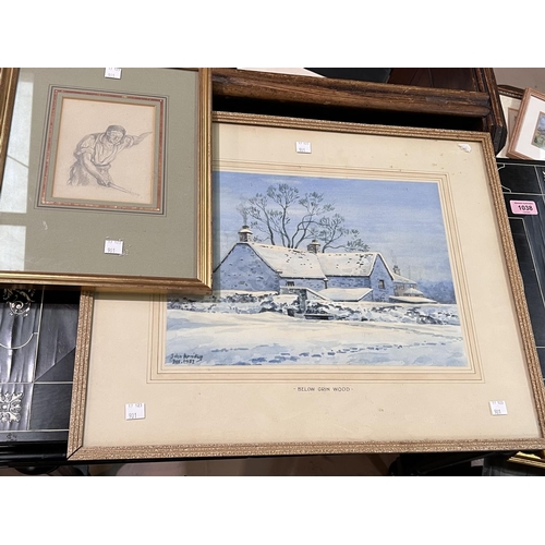 901 - John Armitage: Three watercolours 'Silver Birches', 'Old Sheep bridge - Ashford' and 'Below Grinwood... 