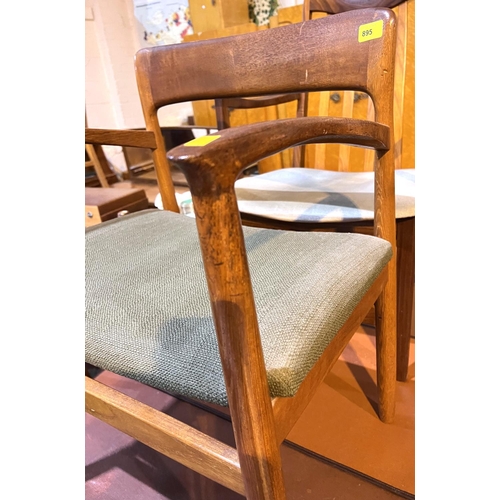 938 - A mid 20th century Danish design style teak carver dining chair