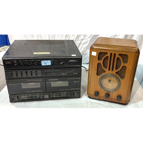 11 - An Aiwa CX-500 part system, a radio etc