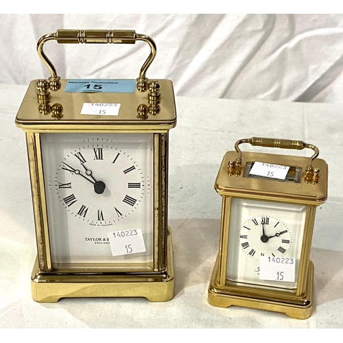 15 - A small modern French style carriage clock by 