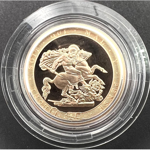 249 - A 2017 gold proof sovereign commemorating the 200th anniversary of the modern sovereign, missing C.O... 