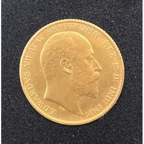 252 - A 1902 Edward VII matt proof sovereign 