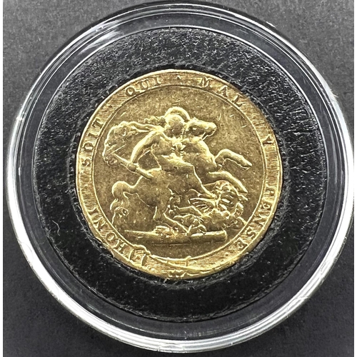 254 - An 1817 George III sovereign, pitted surfaces 