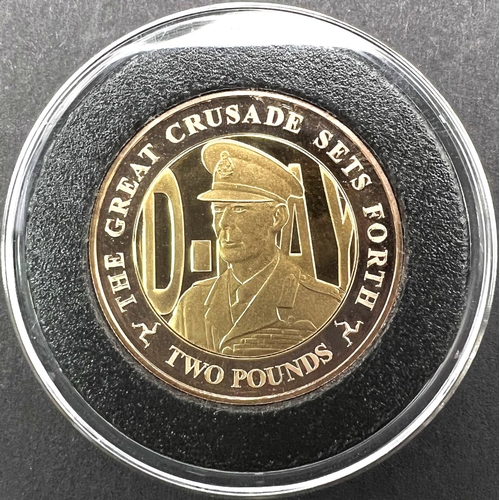 258 - D-Day Leaders £2 gold proof set 2019, depicting Winston Churchill, General Montgomery and King... 