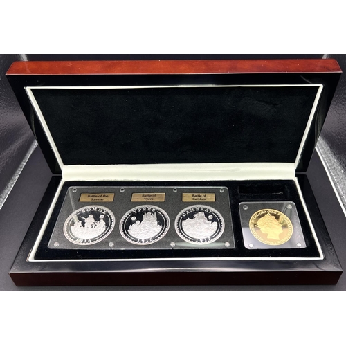 260 - The Battle of the Somme 100th Anniversary coin set comprising of one 1oz 24ct gold coin and 3 Sterli... 