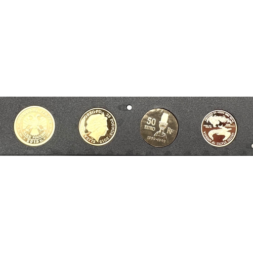 261 - WWII Allied gold coin set 2015, comprising the countries USA, France, UK and Russia with each coin c... 