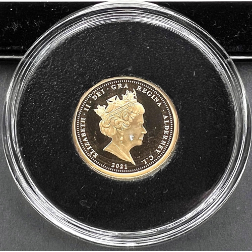 262 - A 2021 R.N.L.I Alderney gold proof half-sovereign and a 24ct 0.5gm gold coin