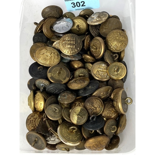 302 - A collection of various military buttons from different regiments etc