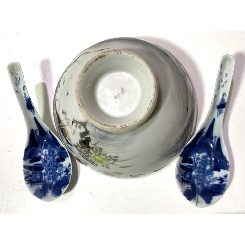 453 - A selection of Chinese blue and white and other ceramics including large blue and white bowl etc, la... 