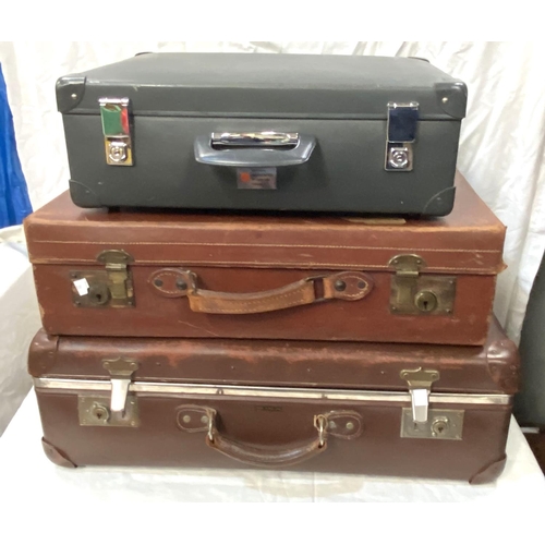 49 - Three vintage travel cases; a limited edition print of a cat; 2 Edwardian photographic prints signed... 