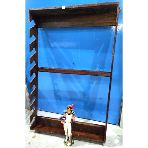 373B - A wall mounting sword / gun rack, height 84 x 55cm, with a resin model of an imperial guard figure, ... 