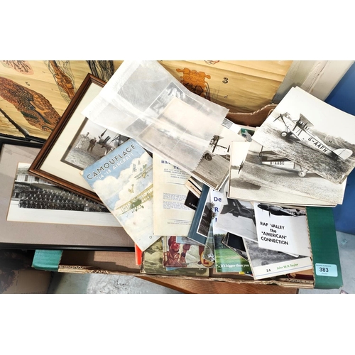 383 - A selection of pictures and ephemera relating to RAF and aircraft, with Pre and post WWII aircraft p... 