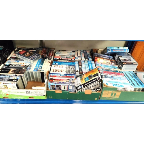 383A - A large collection of Military Aircraft VHS, DVD's etc