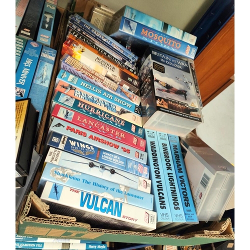 383A - A large collection of Military Aircraft VHS, DVD's etc