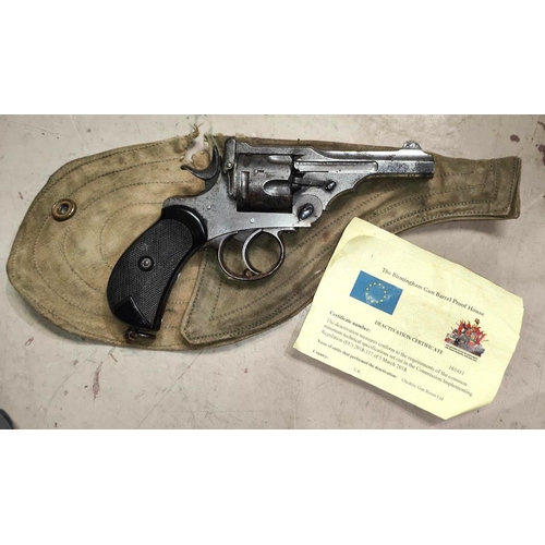 388F - A Webley & Scott Mark 3 1903 deactivated revolver, barrel length 4