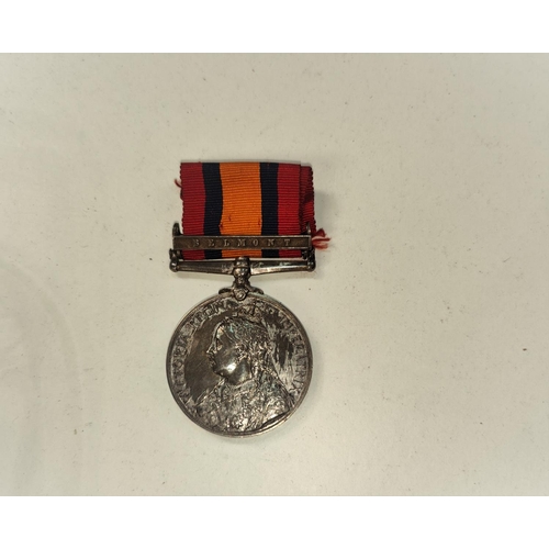 337 - QUEENS SOUTH AFRICA medal 1 clasp BELMONT to Lance Corporal Harry GREAGSBEY, Royal Marine HMS POWERF... 