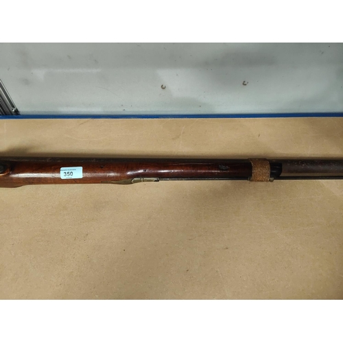 350 - A Brown Bess India Pattern Musket converted from flintlock to percussion, barrel 84cm, the lock plat... 