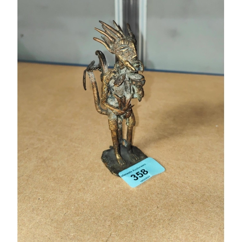 358 - An Ashanti grotesque figure of humanoid figure with wings and mandibles, height 13cm