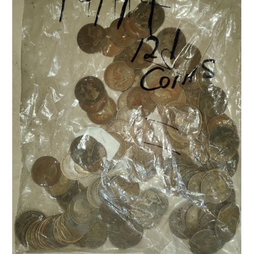 187 - A quantity of GV pennies, 1911-18, 1000 coins approx (10.2kg)