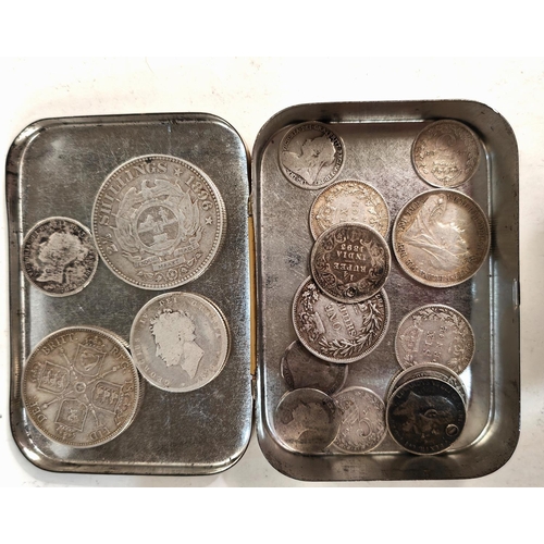 207 - A selection of GB pre 1920 silver coins and others, 2.2oz