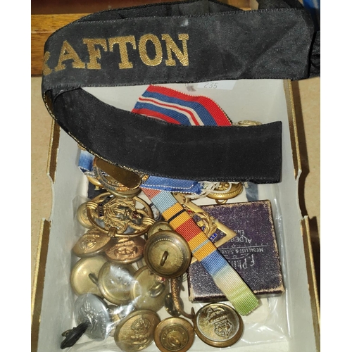 235 - ROYAL NAVY - a collection of medals, badges and buttons etc