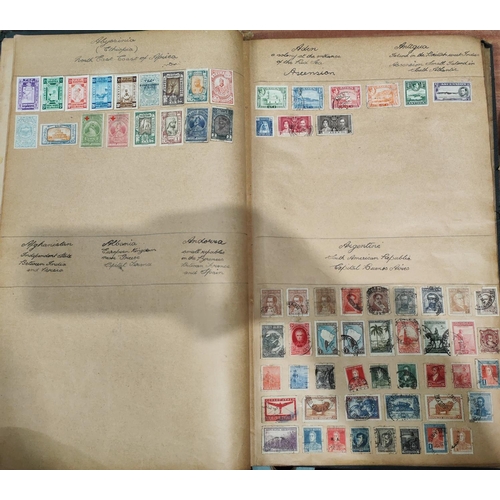 278A - A large album of stamps, mainly pre-war European and World with hand written notations etc