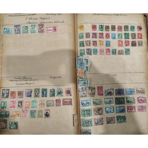 278A - A large album of stamps, mainly pre-war European and World with hand written notations etc