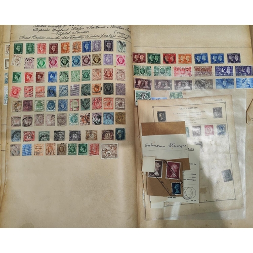 278A - A large album of stamps, mainly pre-war European and World with hand written notations etc