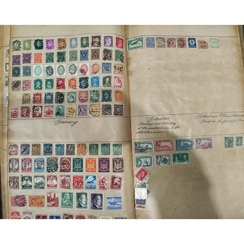 278A - A large album of stamps, mainly pre-war European and World with hand written notations etc