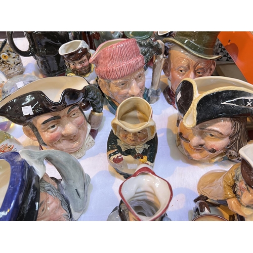 533 - Royal Doulton large character jugs:  Mein Host; Lumberjack & Captain Henry Morgan; a small ... 