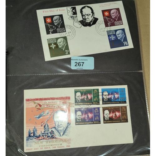 267 - A collection of commemorative memorial Winston Churchill 1st Day covers