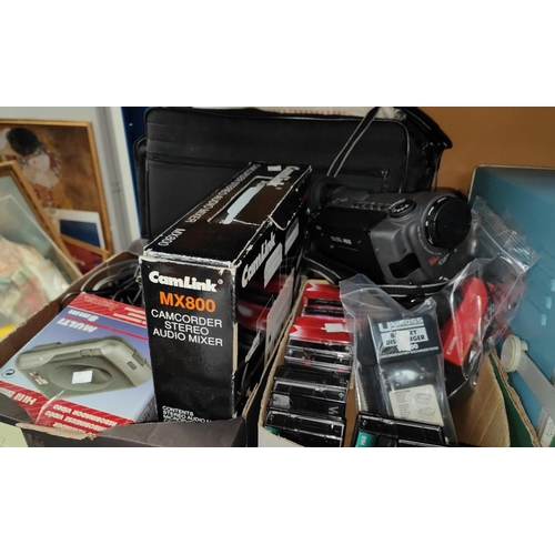 67 - A Cannon Camcorder with accessories:  audio mixer; tape recorder; charger and cassette