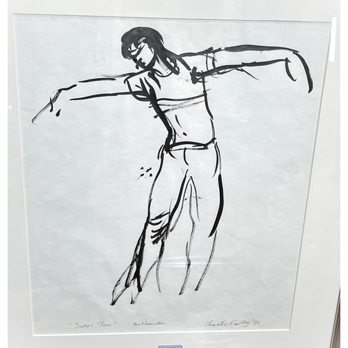 759 - Charlotte Fawley (born 1934 -) ink sketch of Mukhamedov Russian ballet dancer in 'Judas Tree' signed... 