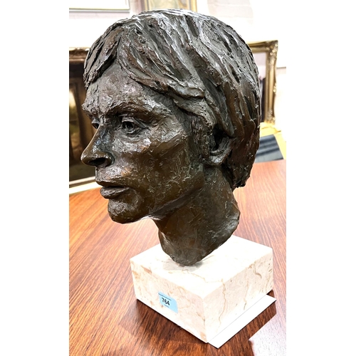 764 - Austin Bennett - a limited edition 11/12 bronzed resin portrait sculpture of Rudolf Nureyev on heavy... 