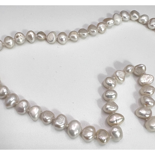 793A - A natural fresh water pearl necklace; a Goldsmith's jewellery box