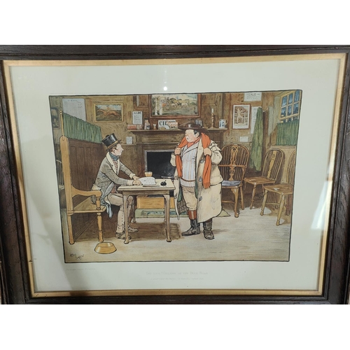 817 - An ebony and gilt framed print 'Coming Home from Market' published 1803 59 x 48cm; Two 'Pickwick Pap... 