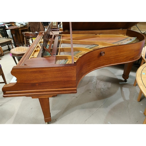 915A - A boudoir grand piano by C. Bechstein Berlin overstrung and iron framed on square tapering legs and ... 