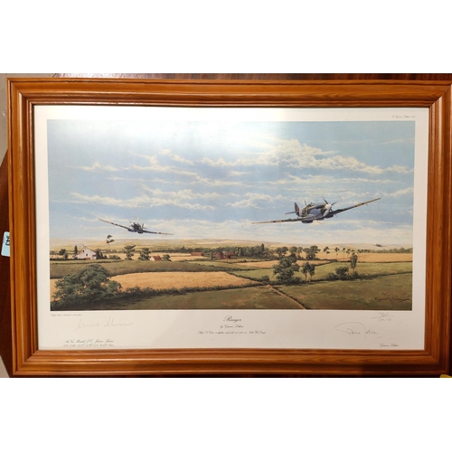 328B - 'Rangers' a signed limited edition print of spitfires by Graeme Lothian, singed in pencil by the art... 