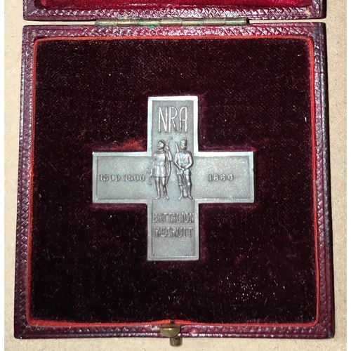 371 - A Victorian cased 1860 cross shaped National Rifle association 