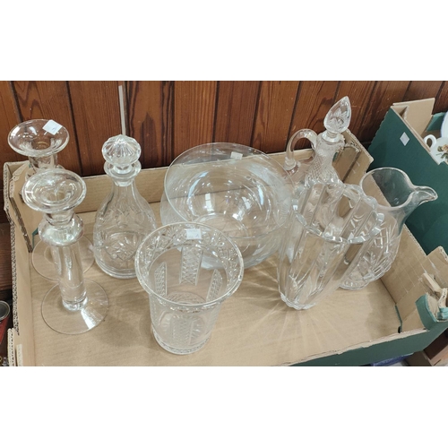 548A - A selection of various cut glass vases and bowls etc