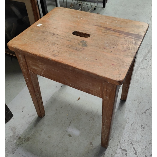 921A - A stripped pine four legged stool