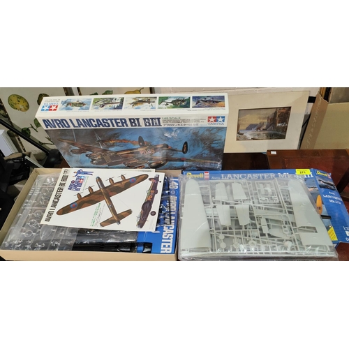 271 - A Tamiya Avro Lancaster BI/BIII 1/48 scale model kit boxed interior packages still sealed, another A... 